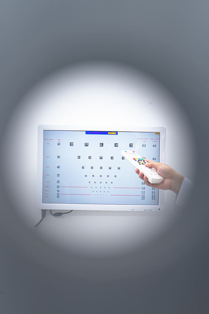 Pantalla de agudeza visual durante el examen